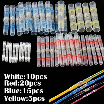 

50PCS Waterproof Solder Seal Sleeve Heat Shrink Wire Butt Connectors Insulated Butt Splices Terminals Kit - Automotive Marine
