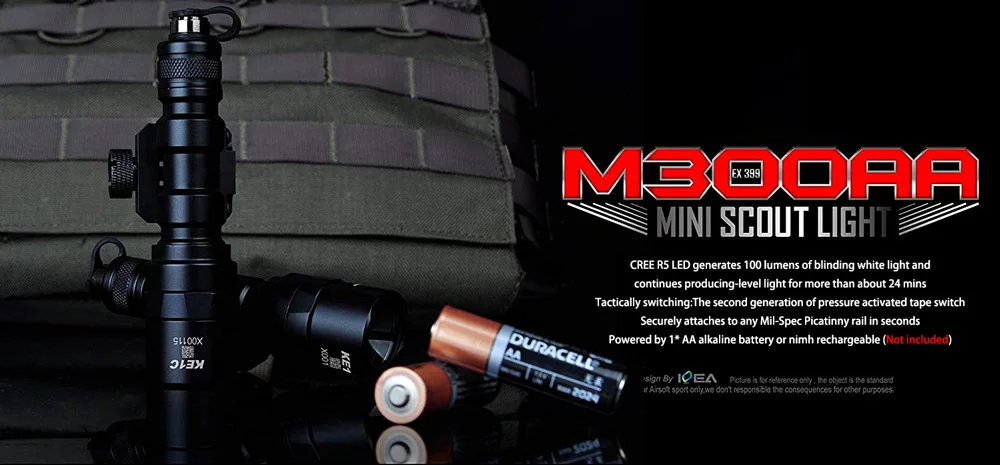 WADSN Тактический светильник для вспышки SF M300AA мини пистолет Скаут светильник алюминиевый пистолет лампа подходит 20 мм Пикатинни фонарь EX399 оружейный светильник s