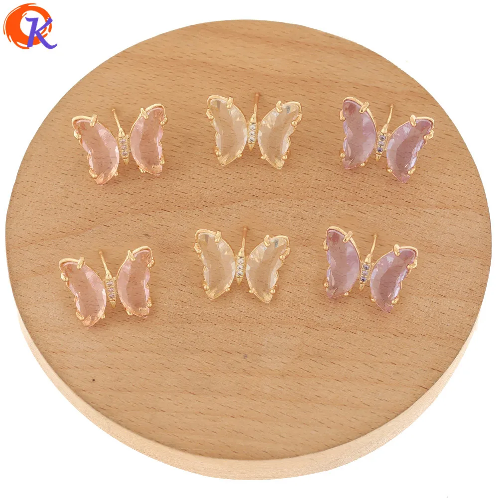 Cordial Design 40Pcs 15*19MM Jewelry Accessories/Crystal Earrings Stud/Butterfly Shape/DIY Making/Hand Made/Earring Findings |