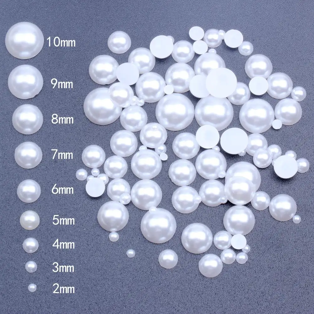 200 5mm Peach Round Flatback Acrylic Pearl Gems Wedding