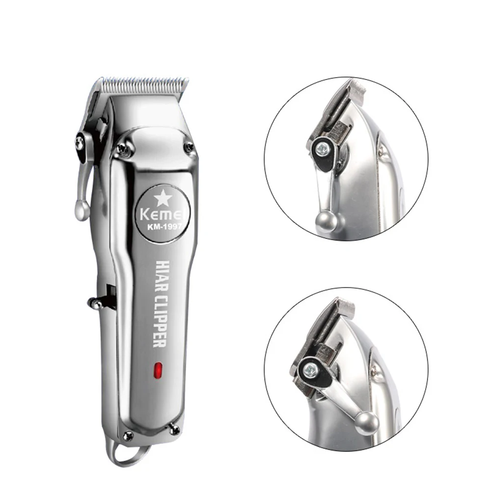 

Kemei All Metal Rechargeable Electric Hair Trimmer Hair Clipper Professional Haircut Shaver Beard Trimmer Machine EU Plug Hotest