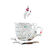 Funlife креативные экологически чистые настенные наклейки стерео Кристальные зеркальные наклейки лист на стену с изображением чашечки кофе наклейки MS361084