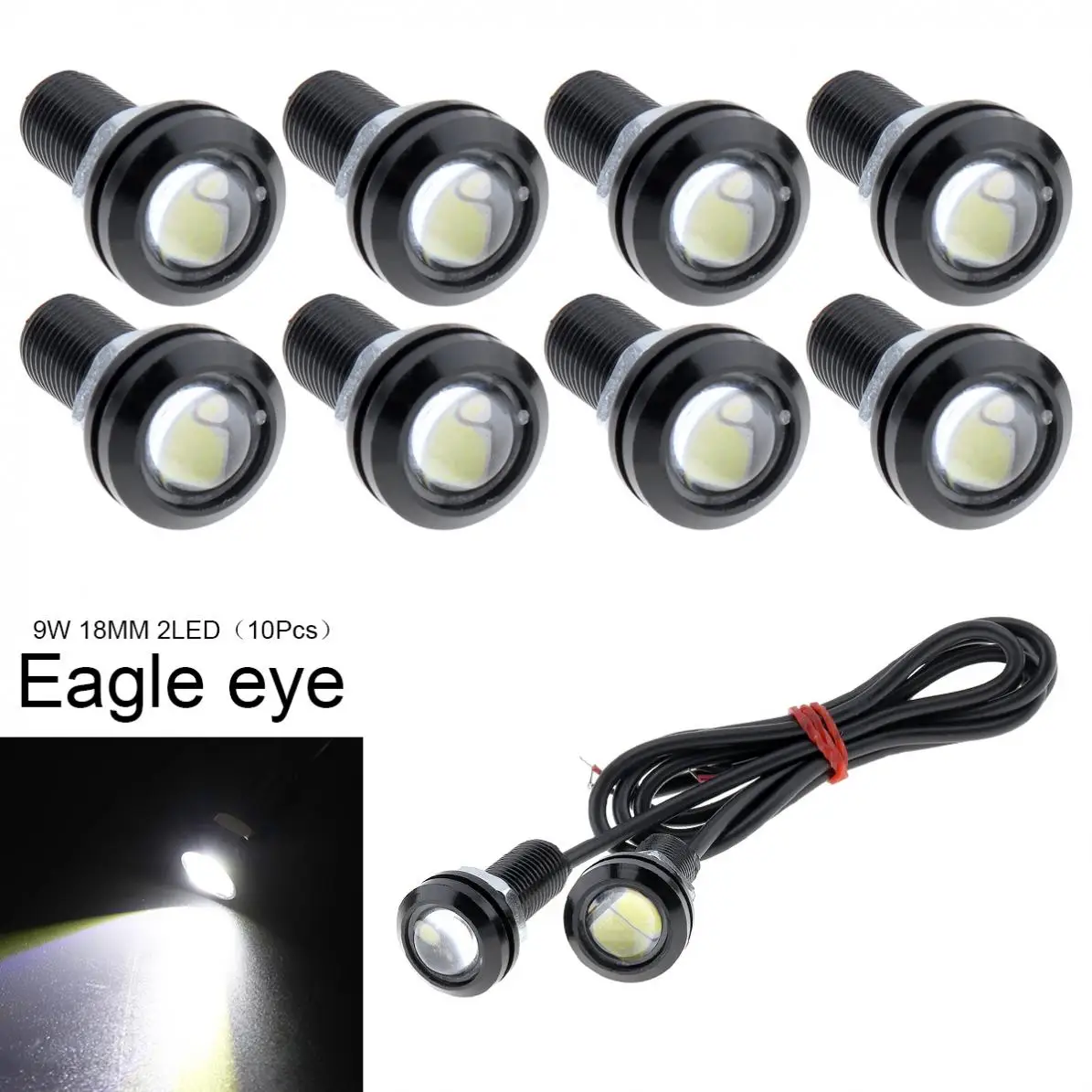 

10x9W Светодиодный противотуманный фонарь для автомобиля с орлиным глазом DRL Дневной Реверсивный резервный парковочный сигнальный светильник