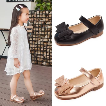 

2019 Child Bow Little Girls Dress Bow Princess Party Shoe For Wedding Shoes Big Kids Leather Shoes 3 4 5 6 7 8 9 10 11 12 Years