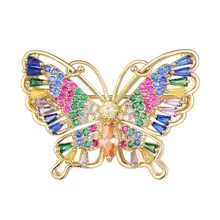 Роскошные красочные циркониевые хрустальные броши-бабочки для женщин, свадебные стразы, брошь в виде насекомых, булавки для хиджаба, шарфа