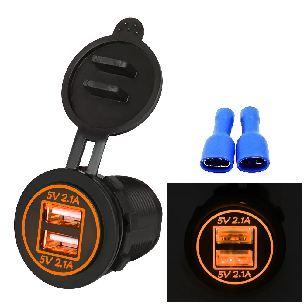 

kongyide Car Charger Mini Dual USB Car Charger Universal 12V Mobile Phone Tablet quick charge Usb Charger for Car 2 Usb Adapter