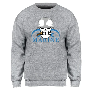 

MARINE Japan Anime Tracksuits Pullovers Hoodys One Piece Jumper Sweatshirts Carp Justice Streetwears Crewneck Hoody Mens Hoodies