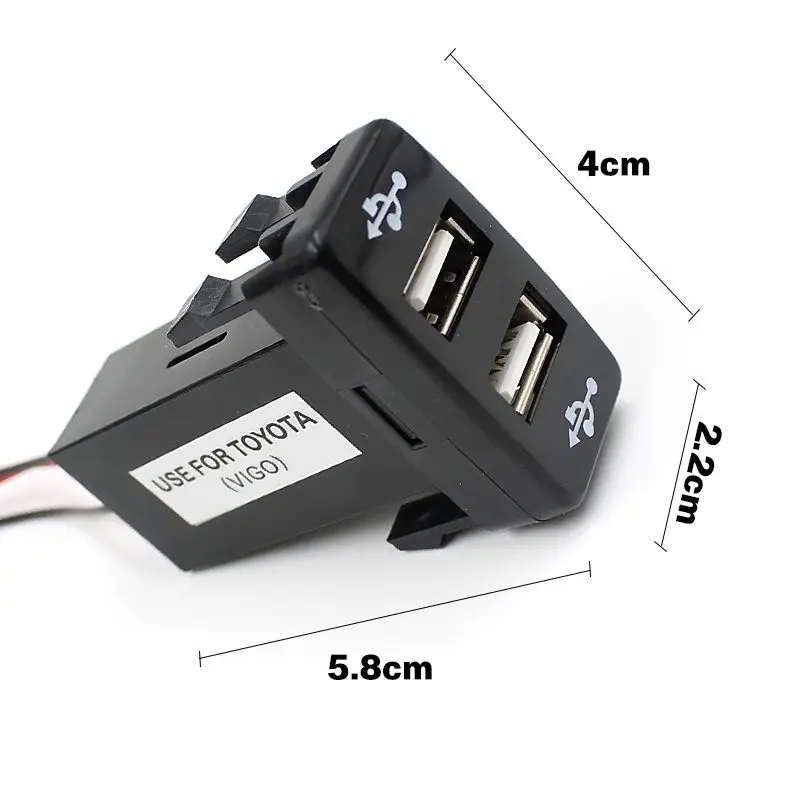 Автомобильный двойной Usb порт зарядное устройство адаптер КПК Dvr Аудио вход для Toyota Vigo мобильный телефон приборная панель крепление автомобильные аксессуары# Zer