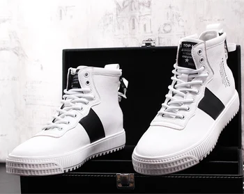 

Autumn Men Hip Hop Casual Shoes Man Fashion Classic retro Leather boots Male wild breathable high-top shoes Party Casual Shoes
