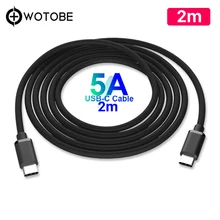 Type-C USB-C кабель 2 м 5A PD/QC3.0 Быстрая зарядка для MacBook Xiaomi и применимый PD 18 Вт 29 Вт 30 Вт 45 Вт 60 Вт 61 Вт 87 Вт адаптер питания
