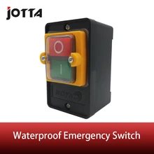 Interruptor de botón de emergencia impermeable, encendido/apagado, máximo 10A 380V