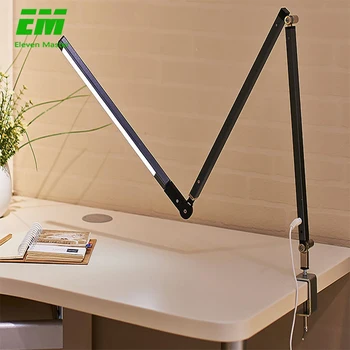 

Long Arm Table Lamp Clip Led Desk Lamp Remote Control Eye-protected Lamp For Bedroom Led Light Dim Brightness&Color ZZD0016