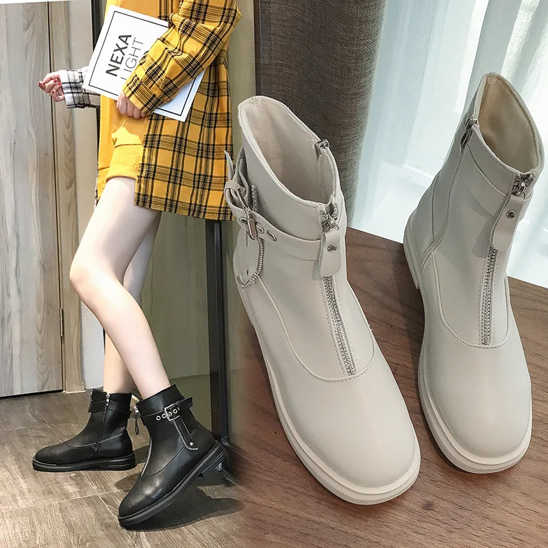 

Martin Boots Women's 2019 New Style Versatile Spring And Autumn Chunky-Heel Low Heel Martin WOMEN'S Boots Single Boots England M