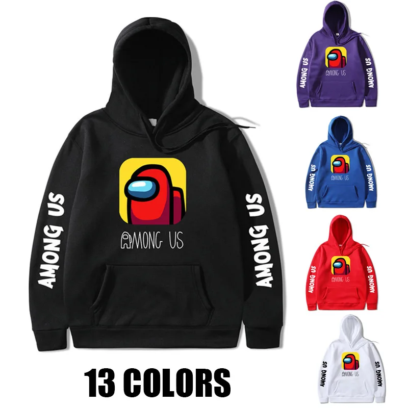 

Among Us Hoodies Men 13 Colors Winter Video Game Streetwear Hooded Sweatshirts Kids Harajuku Cartoon Print Male Tops Plus Size