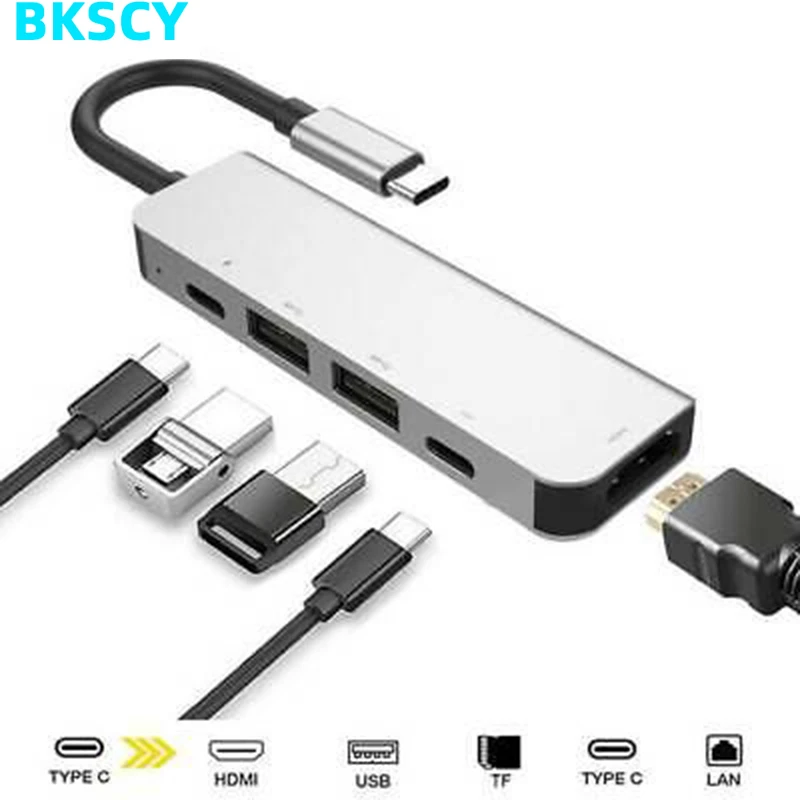 Bkscy Тип C концентратор к HDMI мульти порты USB 3,0 USB C зарядка PD адаптер для Macbook samsung S9 huawei P20 док-станция USB-C хаб