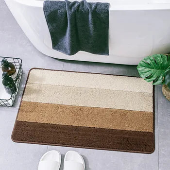 

Modern Striped Bathroom Mat Carpet Anti-slip Bath Rug Outdoor Shower Room Strong Absorption Bathroom Floor Mat Toilet Door Mat