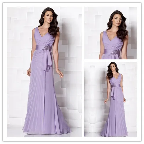MANSA 2014 Elegante V-hals Paars Lange Chiffon Moeder Van De Bruid Jurken Met Riem Kralen Wedding Party Jurken Avond jurk MANSA 2014 Elegante V-hals Paars Lange Chiffon Moeder Van De Bruid Jurken Met Riem Kralen Wedding Party Jurken Avond jurk