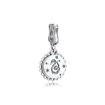 

New Harry Magic School Slytherin Dangle Silver Charms for Bracelets & Bangles DIY 925 Sterling Silver Charms for Jewelry Making