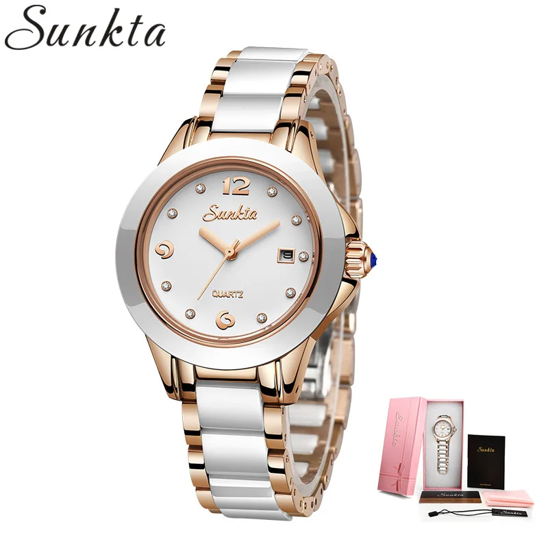 Sunkta New Rose Gold Watch Women Quartz Watches Ladies Top Brand Luxury Female Wrist Watch Gir-6