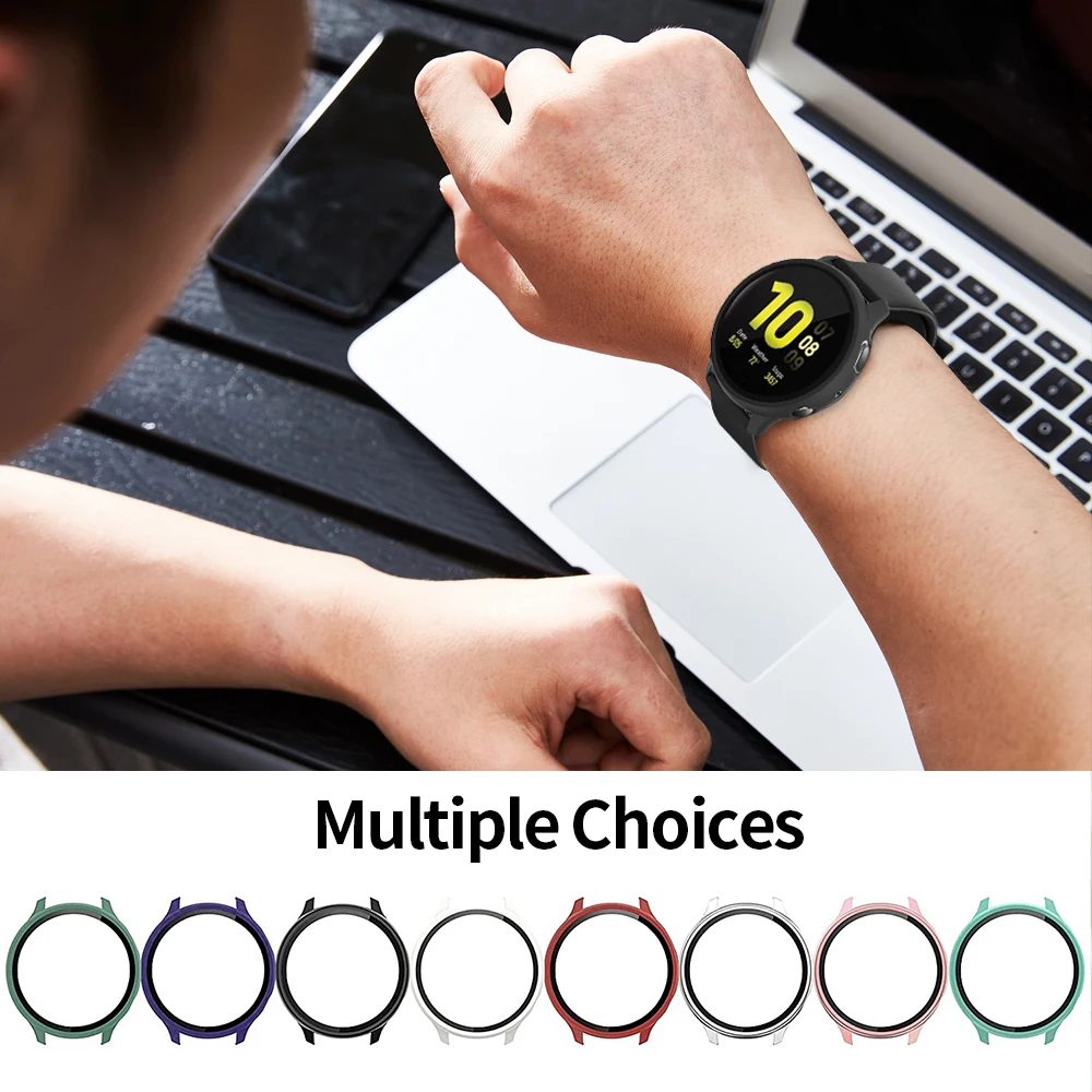 Watch Screen Protector Case Case+Glass For Samsung Galaxy Watch Active 2 44mm 40mm Cover Bumper Accessories Full Coverage Matte Protection