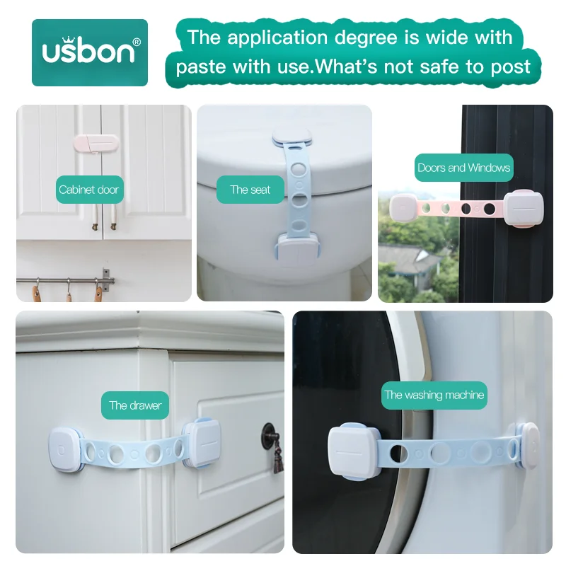 Usbon Kids Lock Protection of Children Safety Drawer Lock for Children's Safety Protection Safety Door Furniture Baby Products