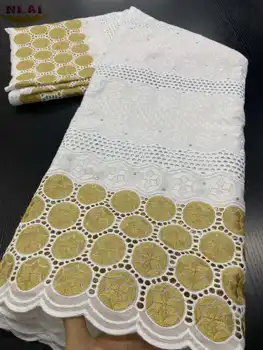 

NIAI African Cotton Lace Fabric 2020 High Quality Lace Eyelet Swiss Voile Lace In Switzerland For Wedding Party Sewing XY3366B-1