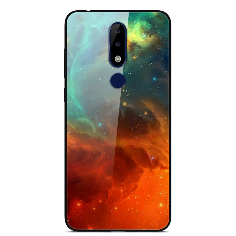 Для Nokia 5,1 Plus Чехол Жесткий закаленного стекла задняя Распечатать Чехол для Nokia 5,1 Plus X5 X 5 5,1Plus чехол Nokia5.1 Plus бампер