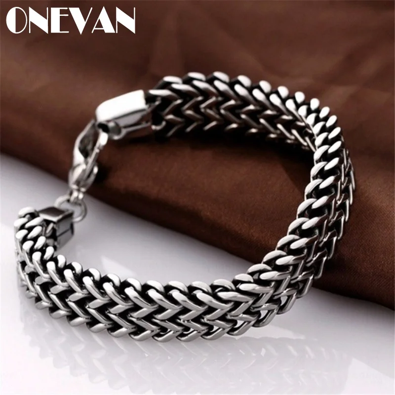 Модный титановый браслет из нержавеющей стали, тяжелый браслет в стиле панк-рок для мужчин/женщин, вечерние ювелирные изделия, подарки(Размер: 5 мм/10 мм