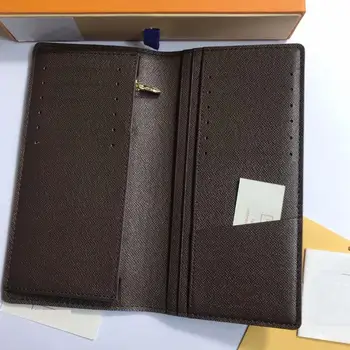 

Women's Designer Plaid Leather Vintage Long Clutch Wallet Bifold Large Capacity Long Card Holder Organizer Ladies Purse