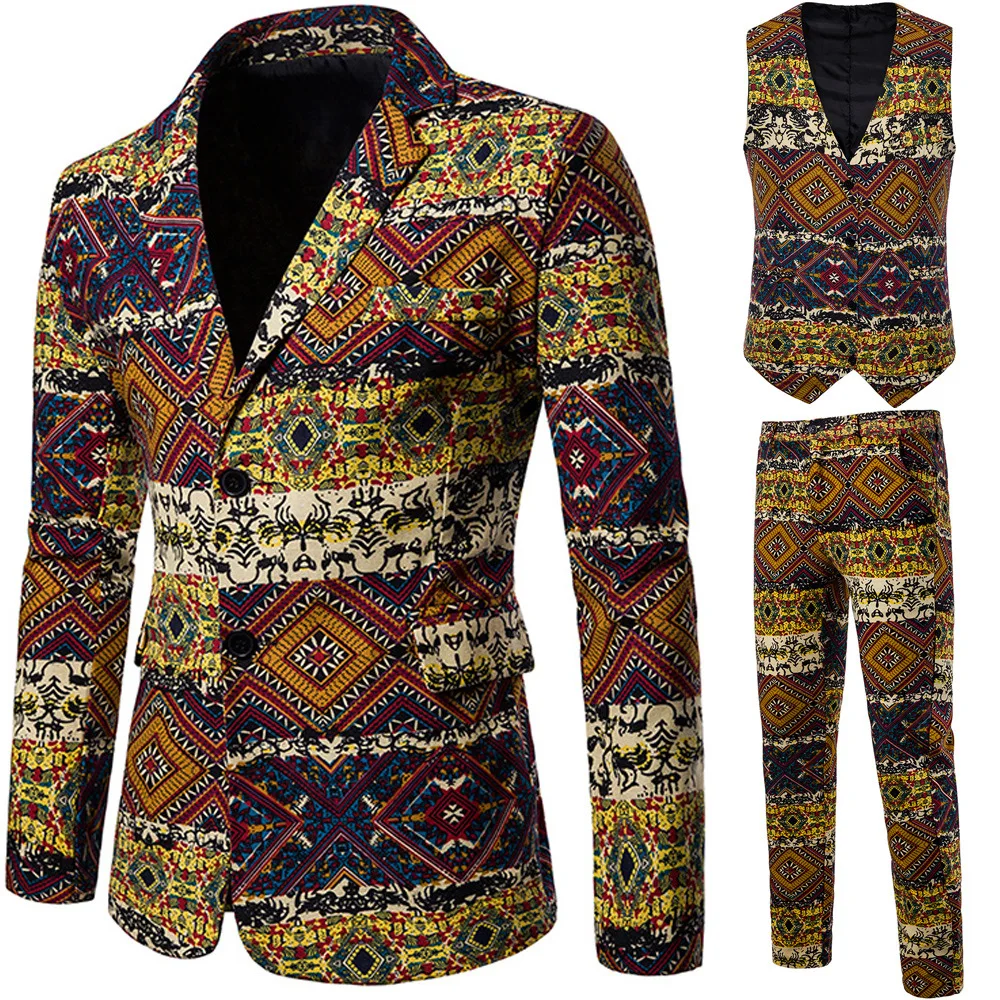

2019 New Style Men Ethnic-Style Suit Three-piece Set Set T51