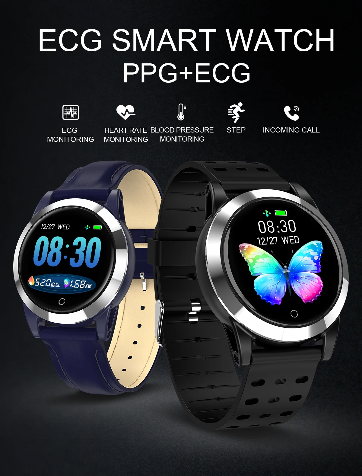 696 R19 Смарт-часы ECG+ PPG кровяное давление кислородное Обнаружение сердечного ритма контроль качества сна водонепроницаемые спортивные часы