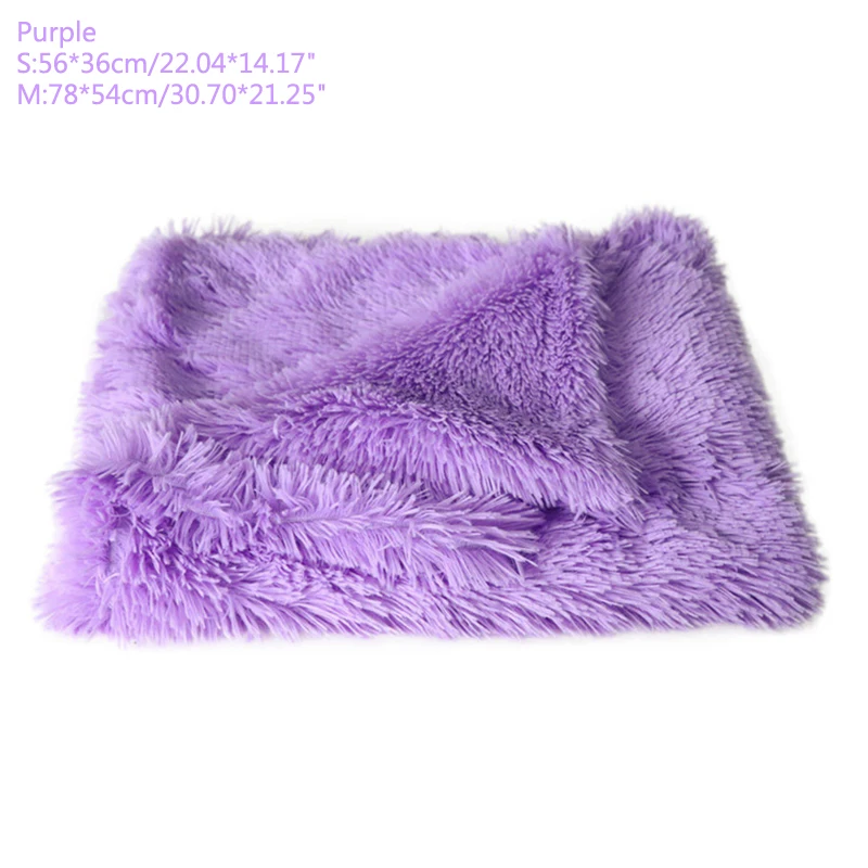 purple Пушистые длинные плюшевые одеяла для домашних животных, для собак, кошек, коврики для кровати, для глубокого сна, мягкие тонкие Чехлы для летних зимних кроватей, одеяла, матрац для кошек - Цвет: purple