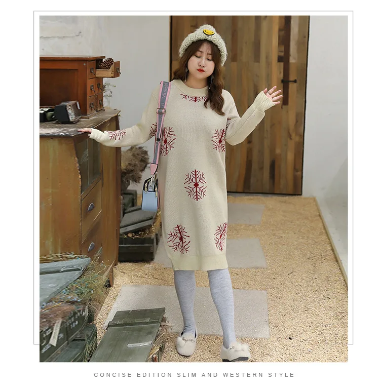 Autumn& Winter New Products Plus-sized Large Size Dress Large GIRL'S Long Snowflake Sweater Knitted Skirts M040