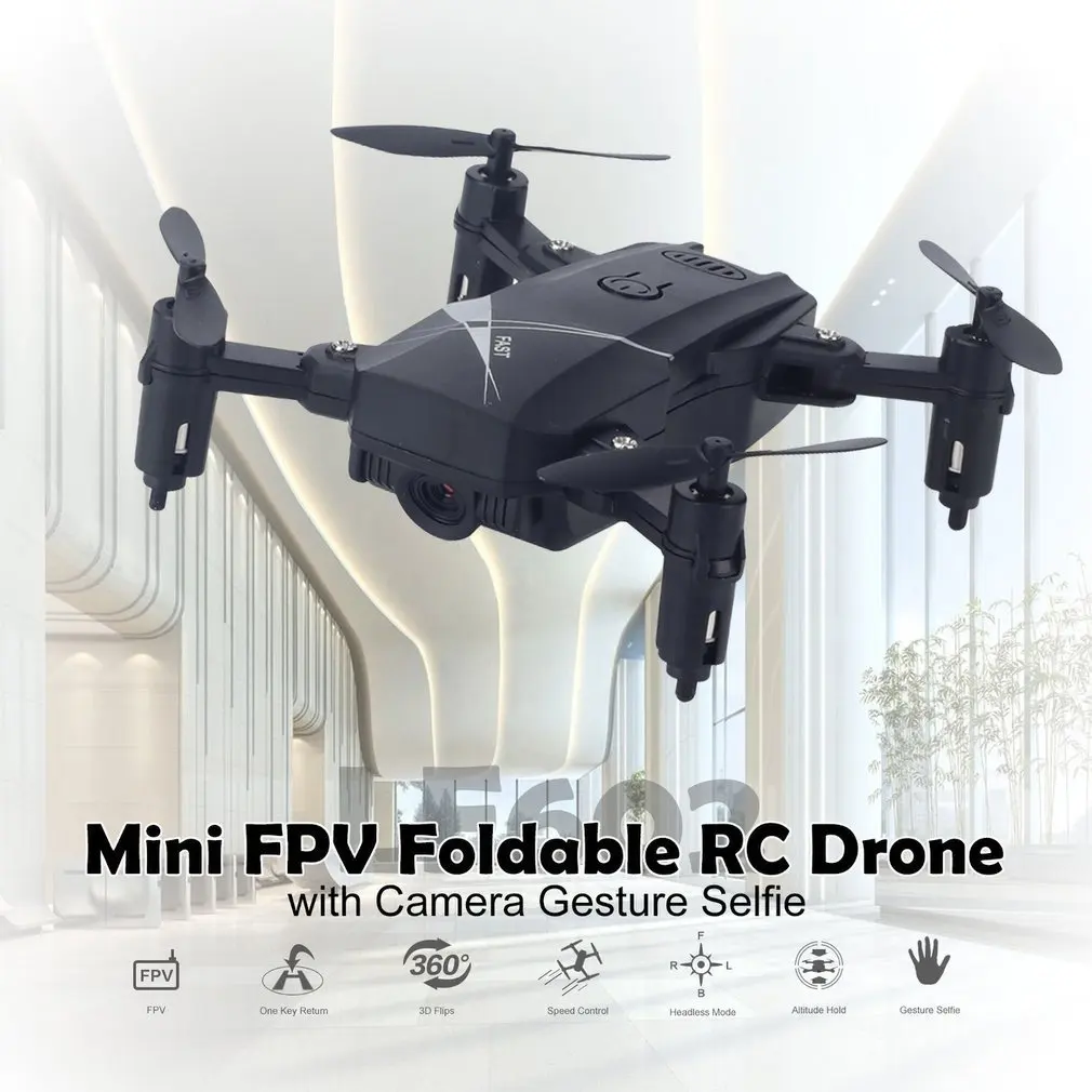 LF602 2.4G Mini FPV Foldable RC Quadcopter Drone Aircraft with 0.3MP Wifi Camera Gesture Selfie Altitude Hold
