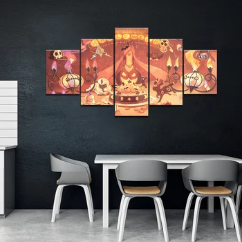 

Art HD Print 5 Piece Canvas Painting Halloween Pumpkin Posters Wall Art Pictures for Living Room Home Decorarion Wholesale