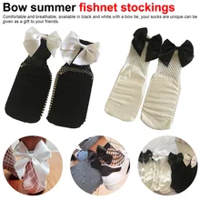 Женские носки с бантом, ажурные носки длиной по щиколотку, сетчатые кружевные летние короткие носки meia feminina, забавные носки