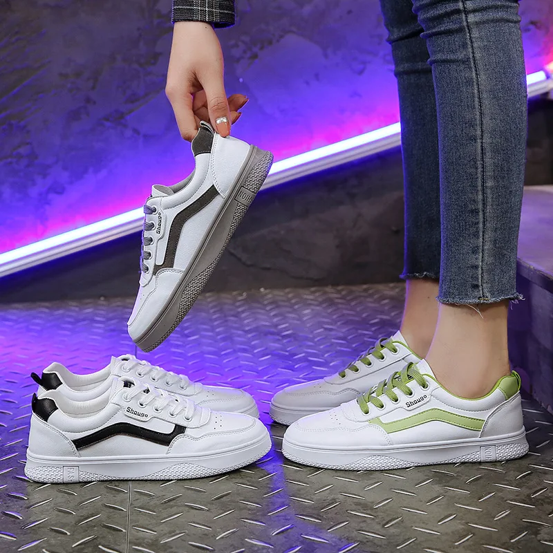 

2020 Spring Korean-style New Style Solid Color Lace-up Flat Versatile Students Casual Shoes White Low-Cut-Style WOMEN'S Shoes Fa