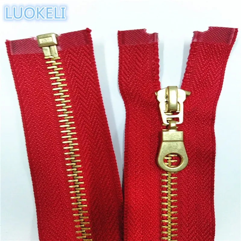 Red 2 шт. микс 5# латунная металлическая открывающаяся молния 30-60 см(12-24 дюйма) швейная молния(20 цветов - Цвет: Red