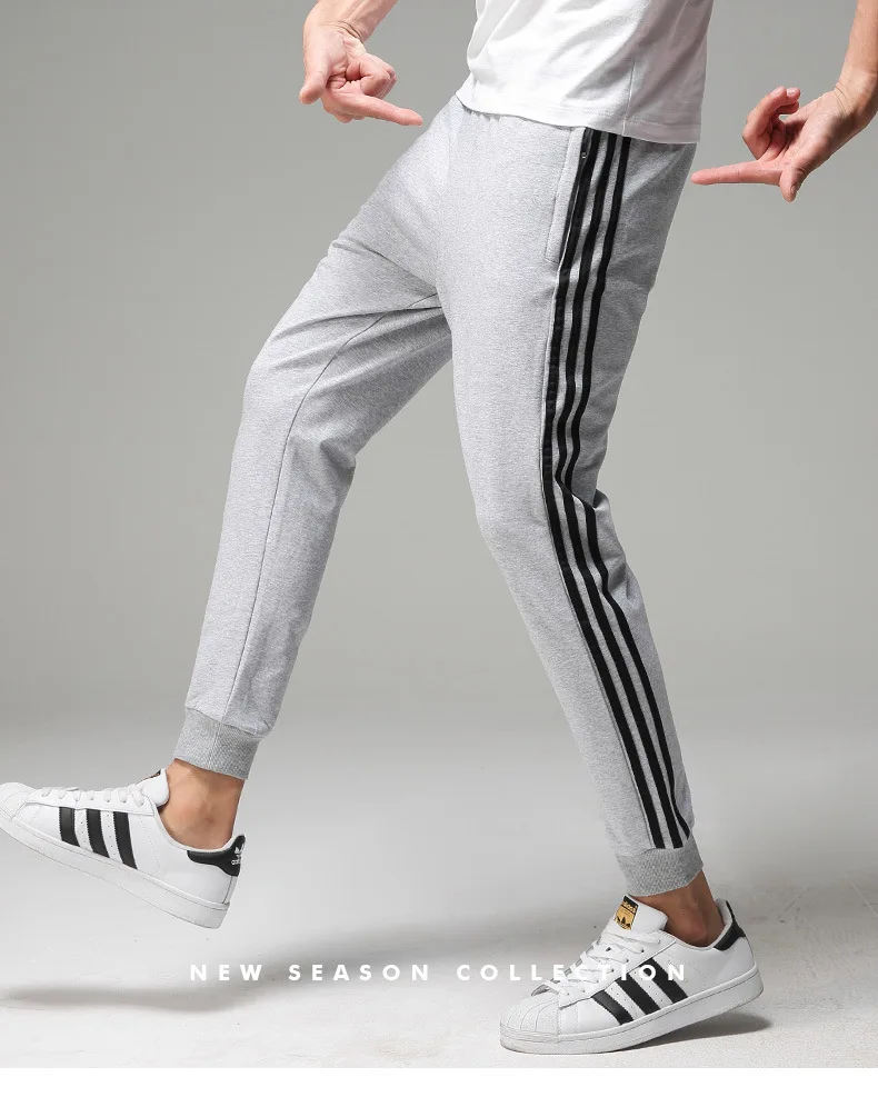 COUPLE'S Drawstring Брюки tou shu ноги Slim Fit Чистый хлопок износостойкие повседневные спортивные брюки