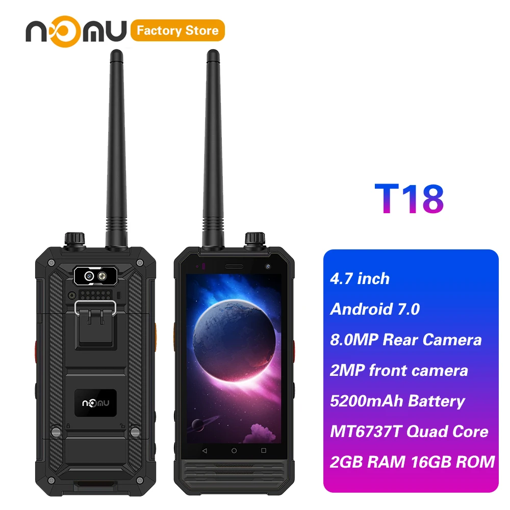 

NOMU T18 4G Smartphone 4.7 inch Android 7.0 MT6737T Quad Core 1.5GHz 2GB RAM 16GB ROM 8.0MP Rear Camera 5200mAh Mobile Cellphone