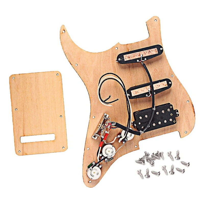 

Prewired-Loaded SSH Maple Wood Guitar Pickguard Alnico V Pickups for ST Guitar