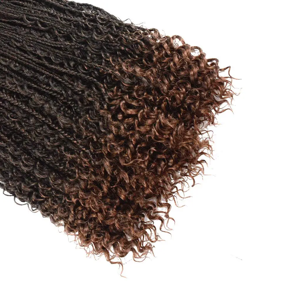 box braid crochet hair for black women Crochet Braids with Curly Ends 16 Strands/Pack Crochet Box Braids Hair