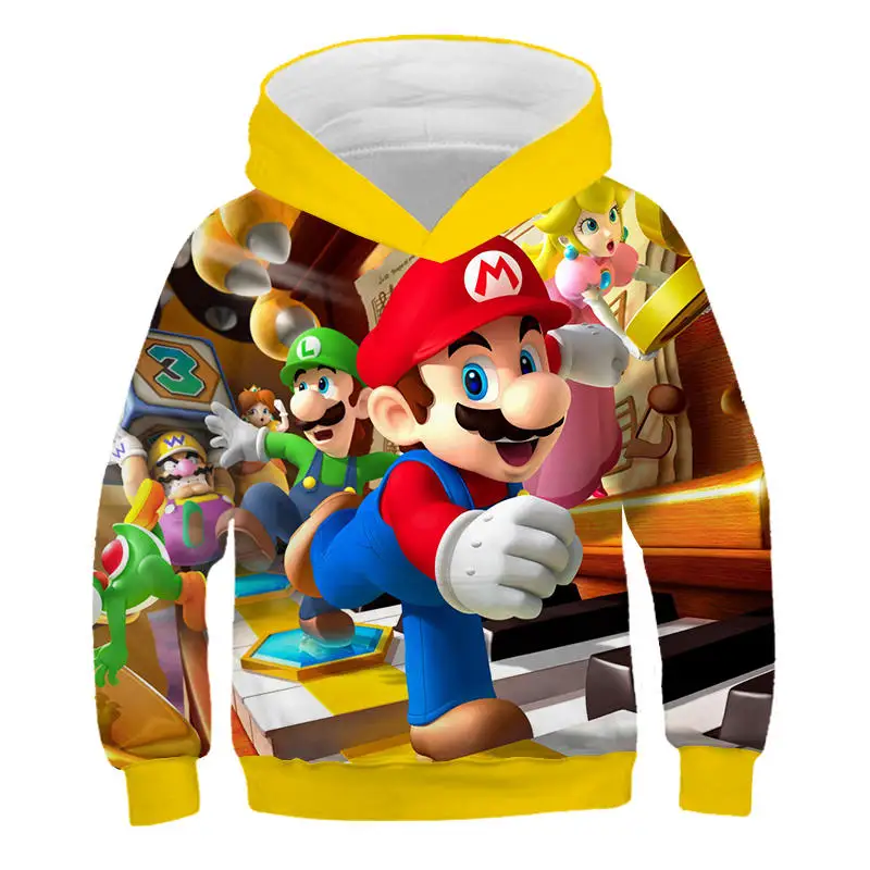Коллекция года, новые осенние стильные детские толстовки Толстовка с капюшоном с 3d принтом «Супер Марио» Забавный Повседневный детский пуловер, куртка, пальто - Цвет: TNT-930
