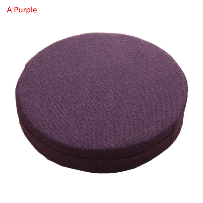 No Pattern Purple 40X6 см японский футон для поклонения Будде Сидящая Подушка Ткань моющаяся Круглая льняная Балконная оконная татами коврик медитация Лотос - Цвет: No Pattern Purple