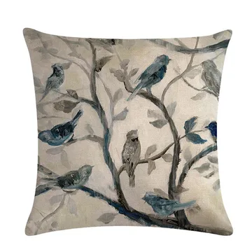 

Flowers And Birds Pattern Home Decoration Cushion Cover Pillowcase Pillowcase Linen Pillowcase Cushion Cover