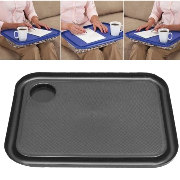 with Mat Lap Top Tray Breakfast Desk Handy Black 42*32*3cm Universal Lazy Table Laptop Holder Learning Outdoor Plastic