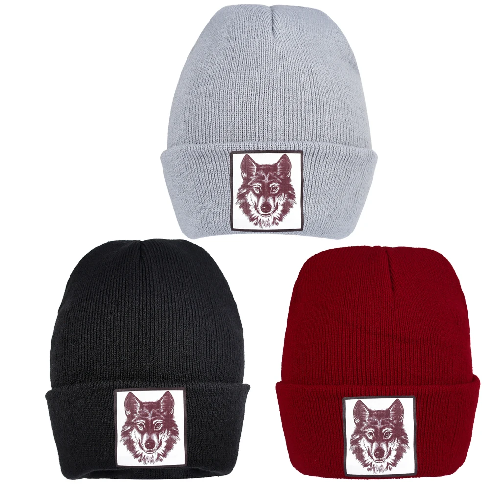 wolf beanie hat