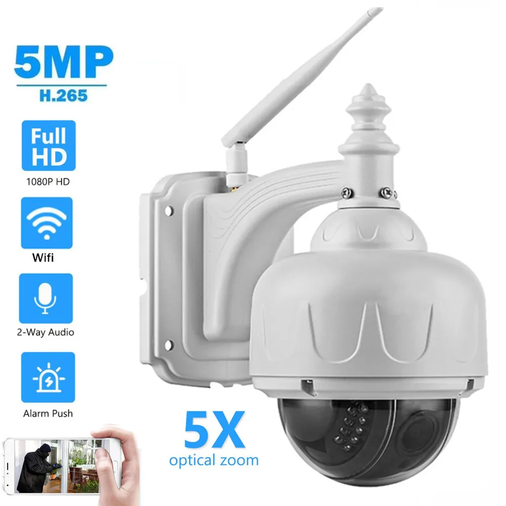 

OwlCat HD 1080p Outdoor PTZ Wireless Speed Dome IP Camera Wifi Security CCTV Two Way Audio 2MP 5MP Auto Focus 5X Zoom SD Card