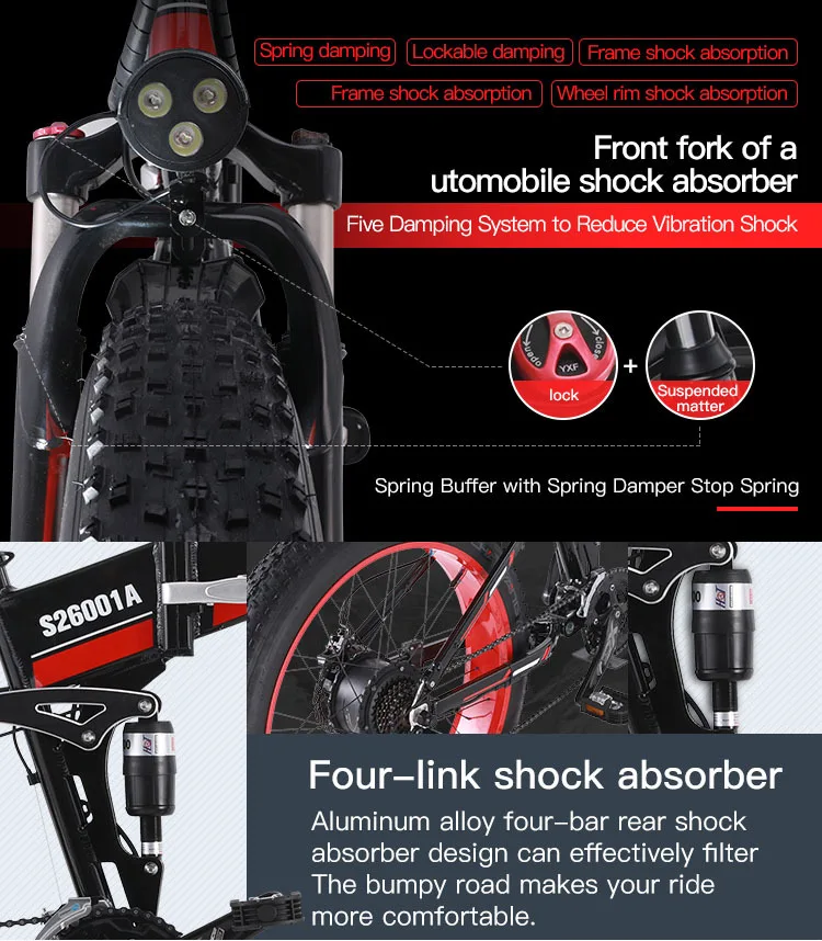 Electric Snow Scooter Adults Two Wheels Electric Bicycles Fat Tires Smart Folding Off Road Electric Bike (19)