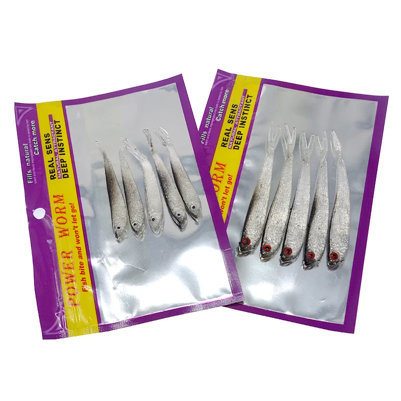 Angeln Weicher Köder Köder Super Natürlicher Lockstoff Künstliche Schwarz Simulation Fisch Fangen 7 cm/10 cm 5 Teile/beutel